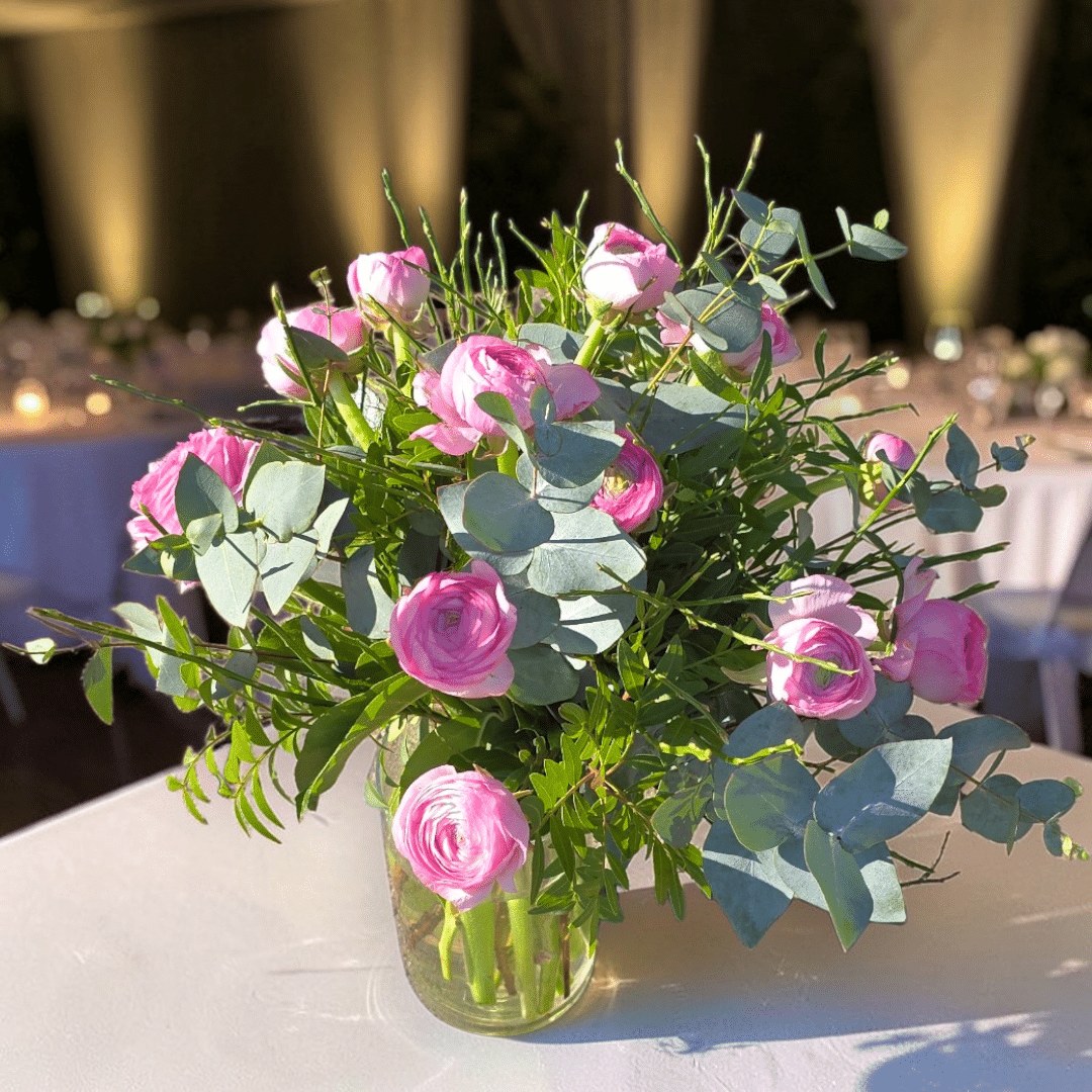 Buket bundet i Blomster Heksens værksted